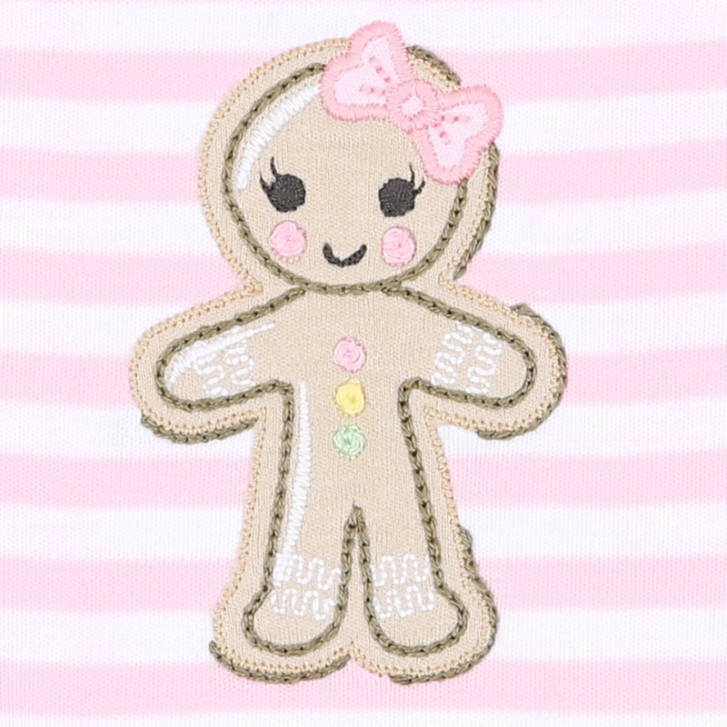 Magnolia Baby Gingerbread Land Ruffle Lap Footie - Pink