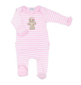 Magnolia Baby Gingerbread Land Ruffle Lap Footie - Pink
