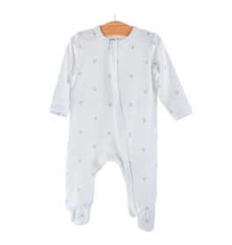 Nola Tawk Baby Basics: Blue Fleur de Lis Organic Cotton Pajamas