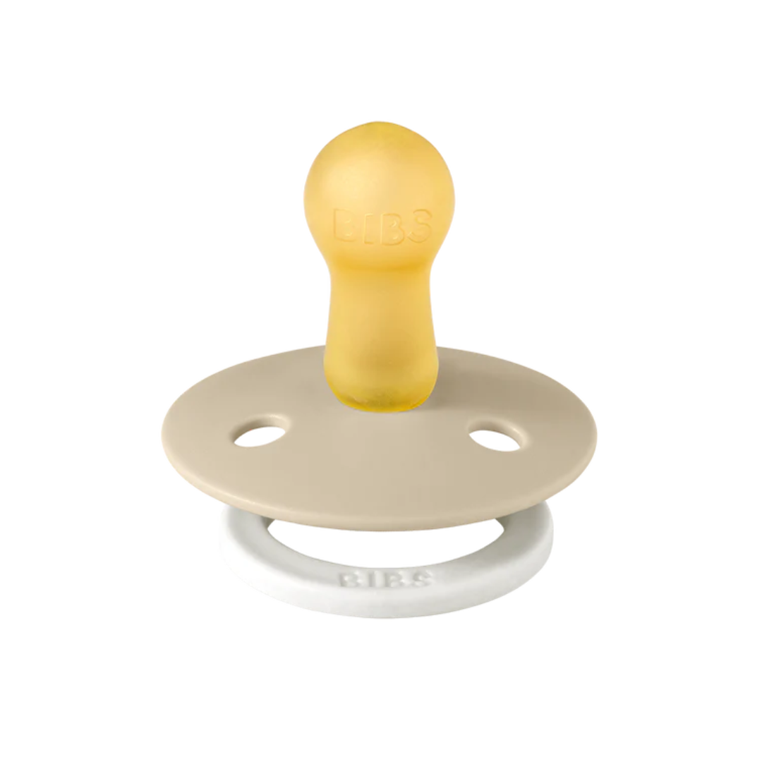 BIBS BIBS Natural Rubber Round Pacifier 2-pack | Vanilla GLOW | Vanilla GLOW
