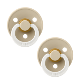 BIBS BIBS Natural Rubber Round Pacifier 2-pack | Vanilla GLOW | Vanilla GLOW
