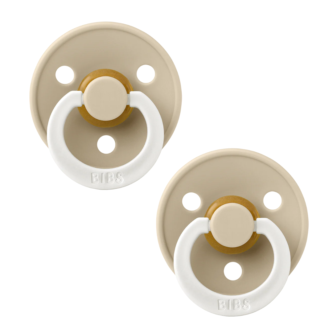 BIBS BIBS Natural Rubber Round Pacifier 2-pack | Vanilla GLOW | Vanilla GLOW
