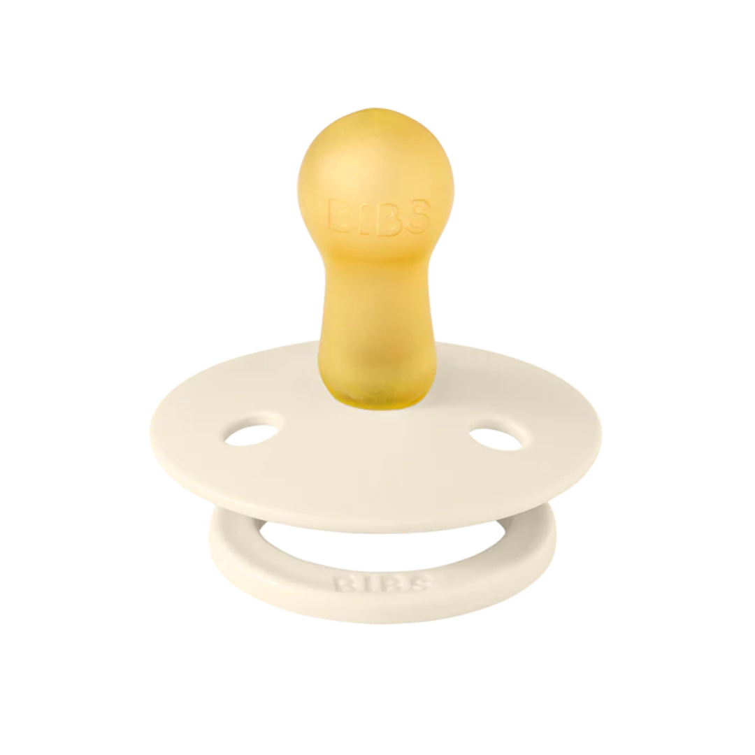 BIBS BIBS Studio Color Round Natural Rubber Pacifier (2 Pack) | Pinstripe | Ivory Vanilla Mix