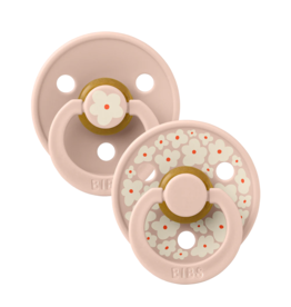 BIBS BIBS Studio Color Round Natural Rubber Pacifier (2 Pack) | Jasmine | Blush Mix