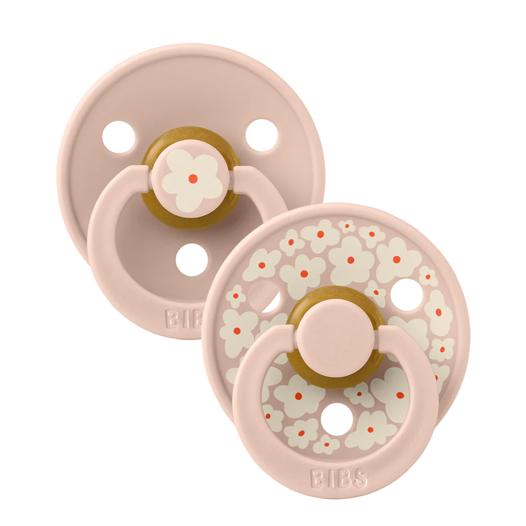 BIBS BIBS Studio Color Round Natural Rubber Pacifier (2 Pack) | Jasmine | Blush Mix