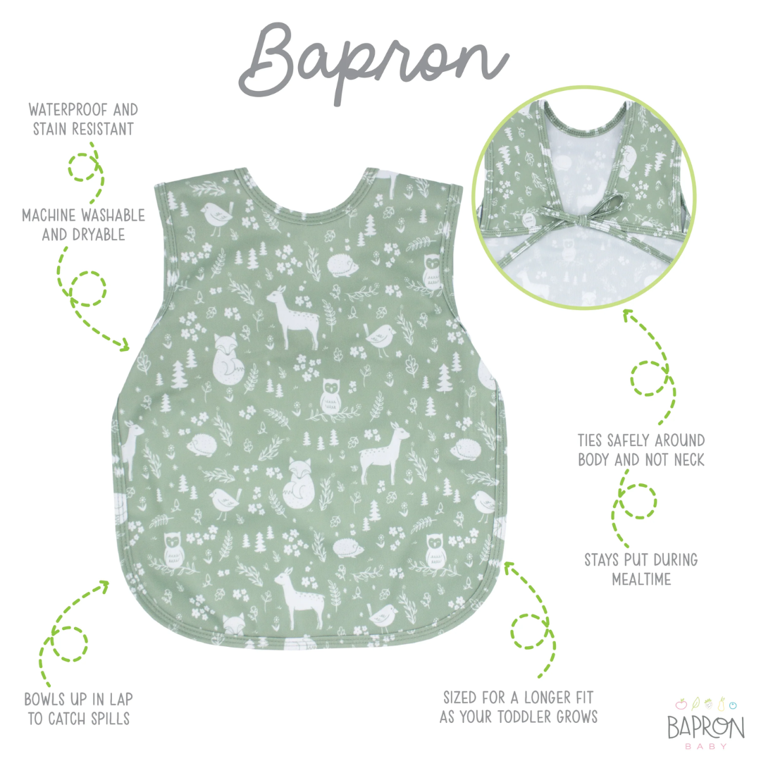 BapronBaby Bapron Bib Apron | Toddler (6m-3T) forest friends