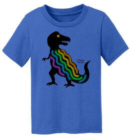 Chalk Me Up Toddler T- Rex Royal Blue Color Your Own Chalkboard T Shirt | with 6 Pack Chalk