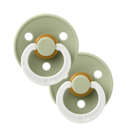 BIBS BIBS Natural Rubber Round Pacifier 2-pack | Sage GLOW | Sage GLOW