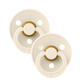 BIBS BIBS Original Natural Rubber Round Pacifier (2 Pack) | Ivory | Ivory