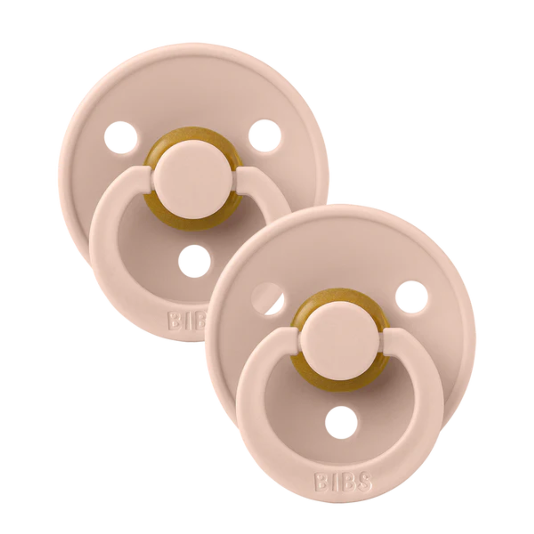 BIBS BIBS Original Natural Rubber Round Pacifier (2 Pack) | Blush | Blush