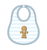 Magnolia Baby Gingerbread Land Bib Blue
