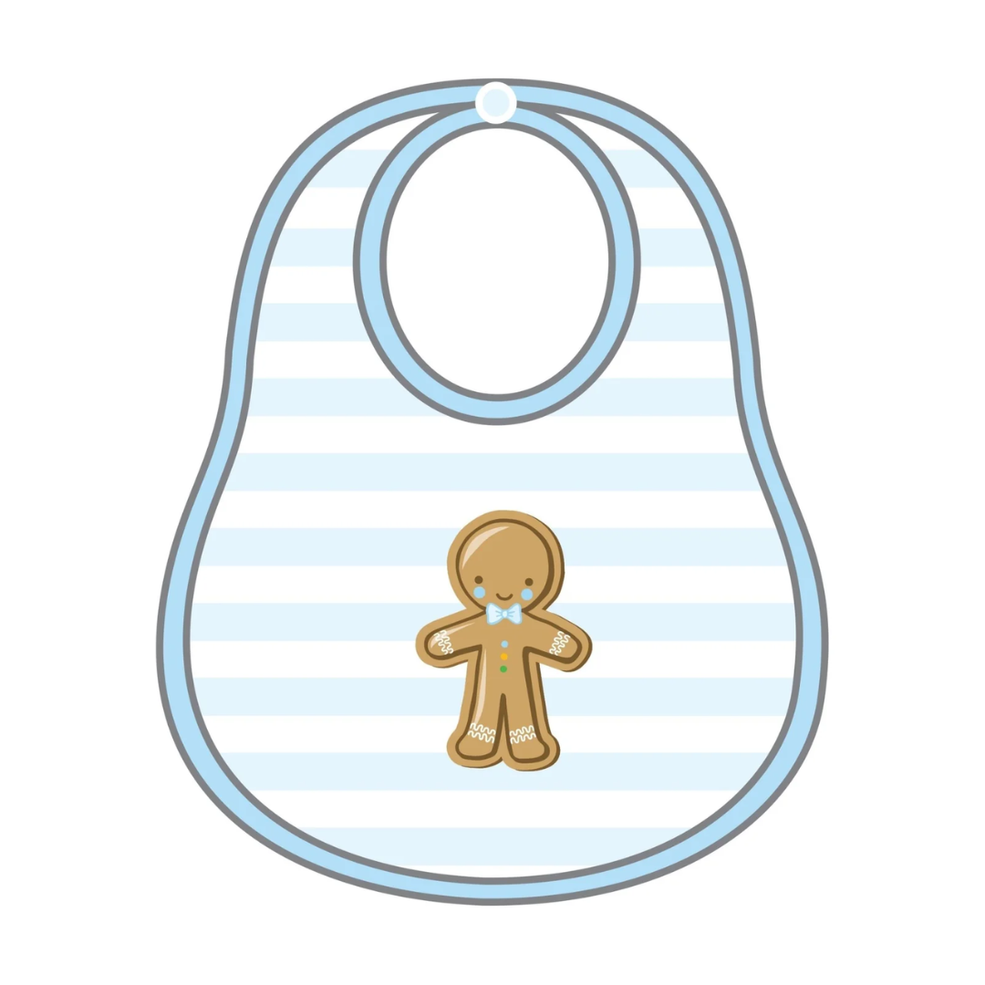 Magnolia Baby Gingerbread Land Bib Blue
