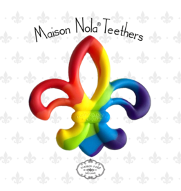 Maison Nola Rainbow Fleur de Lis Silicone Teether