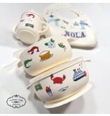 Maison Nola NOLA Foodie Deluxe Gift Bundle| Silicone Sippy Cup | Suction Bowl | Bucket Bib