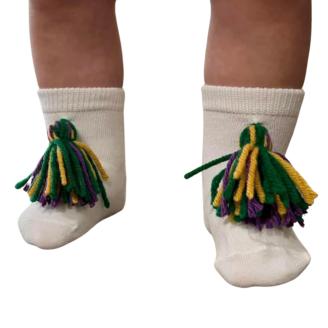 petit vivie Mardi Gras Tassel Socks