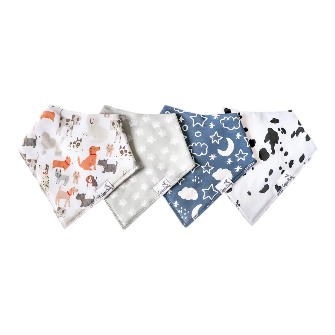 Copper Pearl Baby Bandana Bib 4-pack Set |  Rufus
