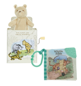 Kids Preferred Classic Winnie The Pooh Toy Bundle | Jack in the Box with Soft Sensory Book