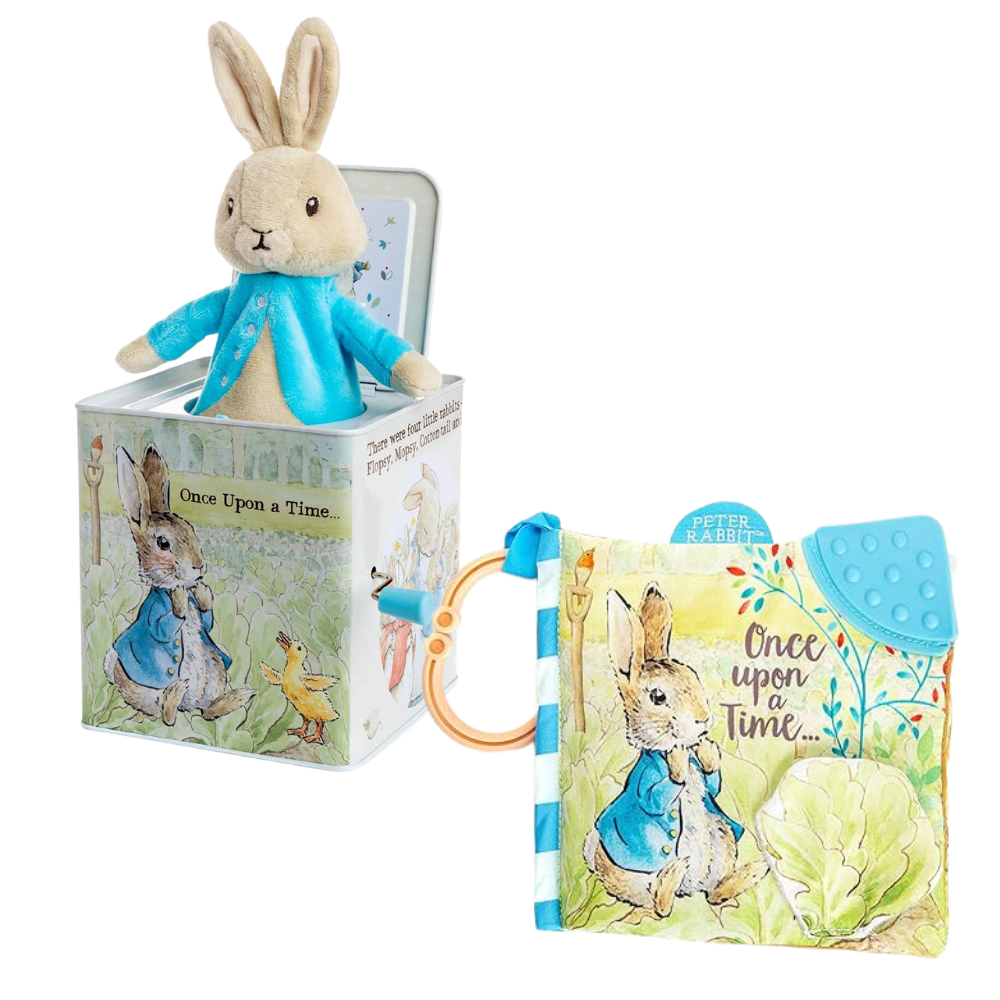 Kids Preferred Peter Rabbit Toy Bundle | Jack in the Box with Soft Sensory Book | Once Upon a Time (exclusive)