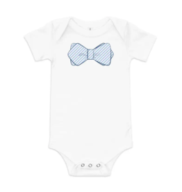 Little Hometown Blue Bowtie Cotton Onesie