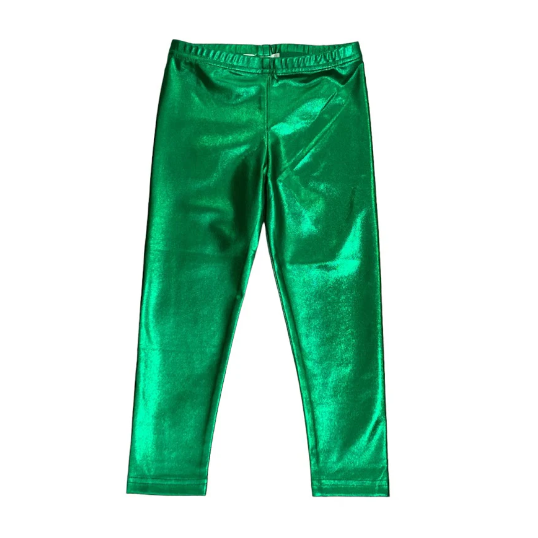 Lulu Bebe Metallic Green Leggings