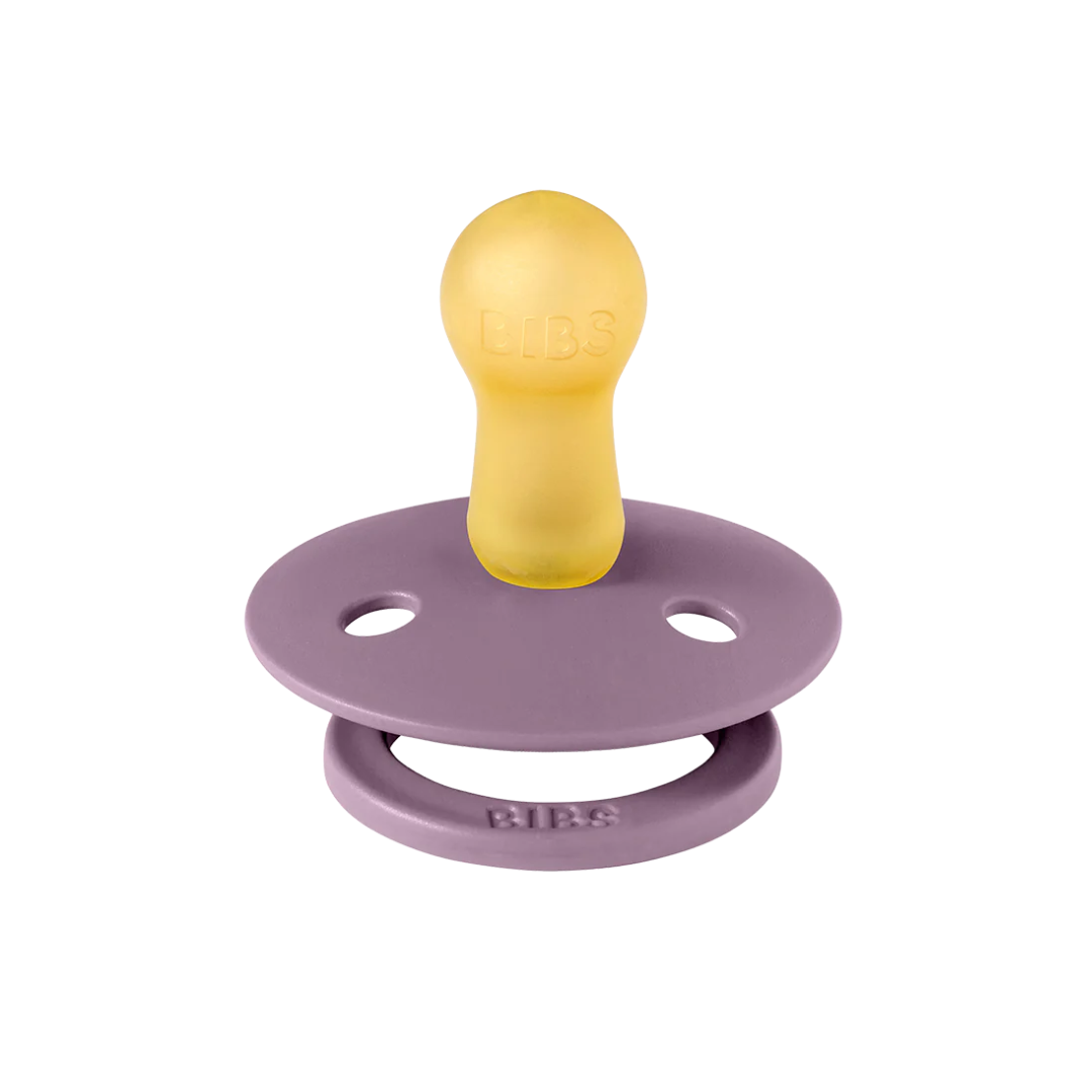 BIBS BIBS Original Natural Rubber Round Pacifier (2 Pack) | Fossil Grey | Mauve