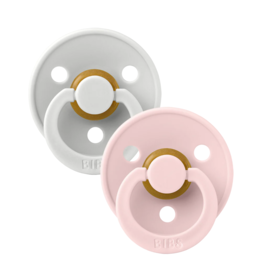 BIBS BIBS Original Natural Rubber Round Pacifier (2 Pack) | Haze | Blossom