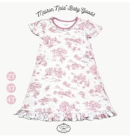Maison Nola Storyland Toile Bamboo Little Girl Gown | Pink