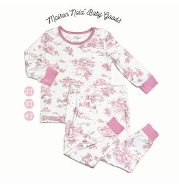 Maison Nola Storyland Toile Bamboo Toddler Pajama Set | Pink