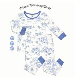 Maison Nola Storyland Toile Bamboo Toddler Pajama Set | Blue