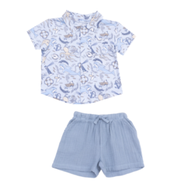 Angel Dear Nautical Notebook Button Down Bamboo Polo Set