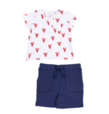 Angel Dear Crawfish Bamboo Pocket Henley & French Terry Short