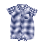 Angel Dear Navy Gingham Button Down Polo Shortie