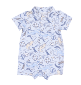 Angel Dear Nautical Notebook Button Down Polo Shortie