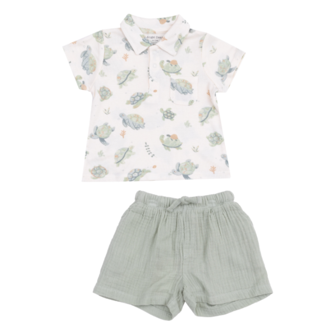 Angel Dear Sea Turtles Polo Shirt & Short