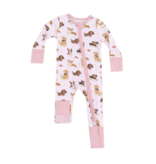 Angel Dear Best Friend Dogs Pink 2 Way Zipper Romper
