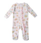 Baby Loren Honey Bear Pima Zipper Footie - Pink