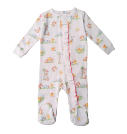 Baby Loren Honey Bear Pima Zipper Footie - Pink