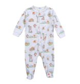 Baby Loren Honey Bear Pima Zipper Footie - Blue