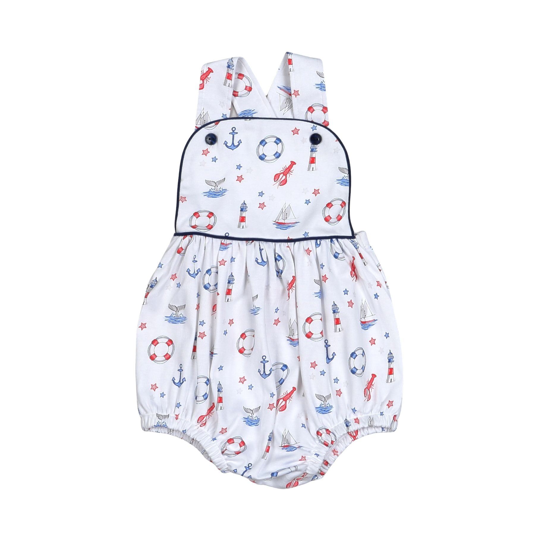 Baby Loren Ahoy Sailor Pima Sun Bubble - Blue