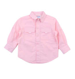 RuffleButts Pink Sun Protective Button Down Shirt