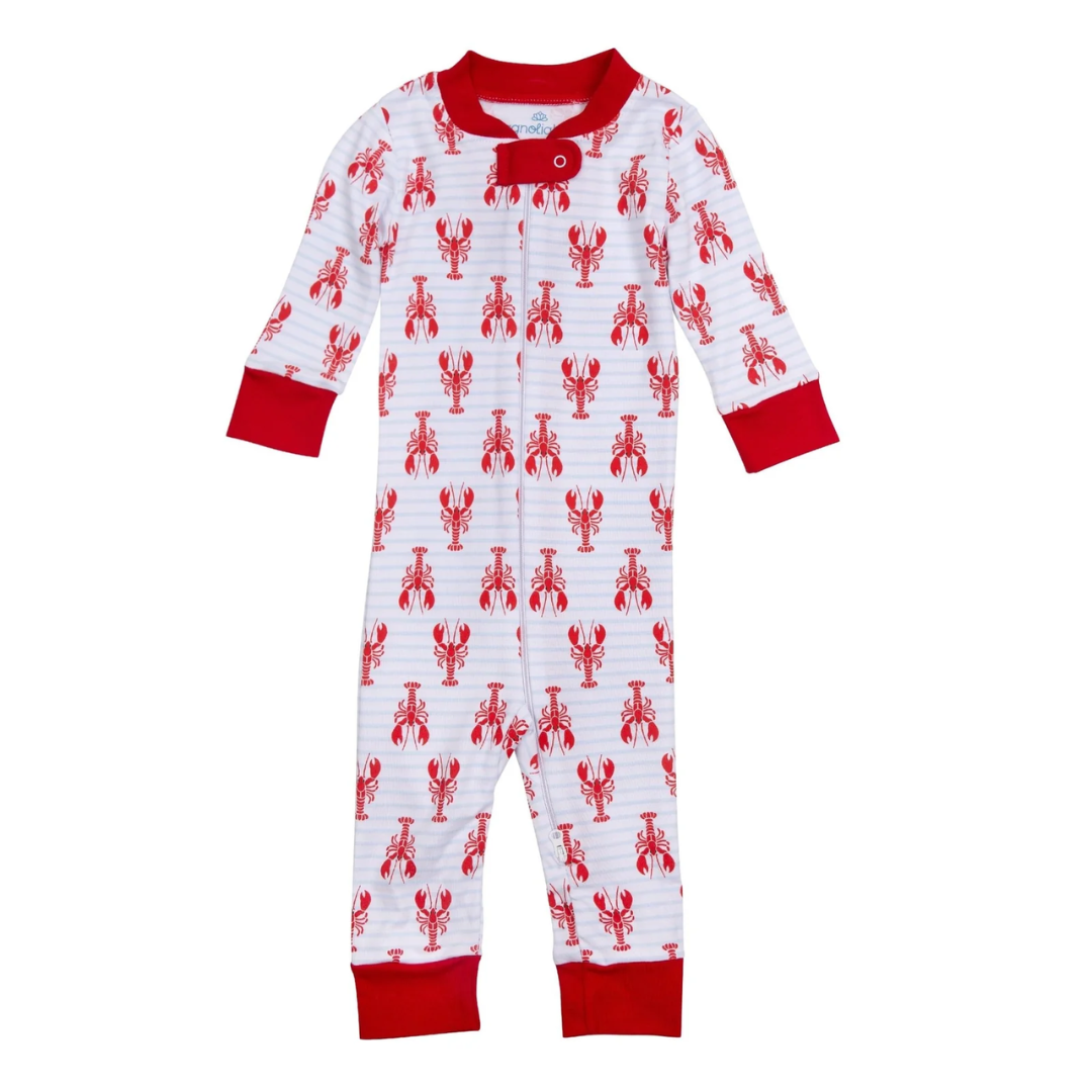Magnolia Baby Lil' Snappers Crawfish Pima Zipper Pajamas