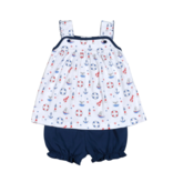 Baby Loren Ahoy Sailor Pima Bloomer Set - Girl