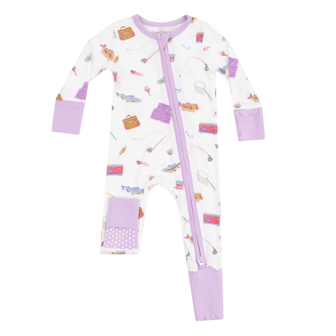 Angel Dear Fishing Things Pink 2 Way Zipper Romper