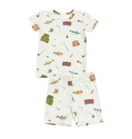 Angel Dear Fishing Things Green Loungewear Short Set