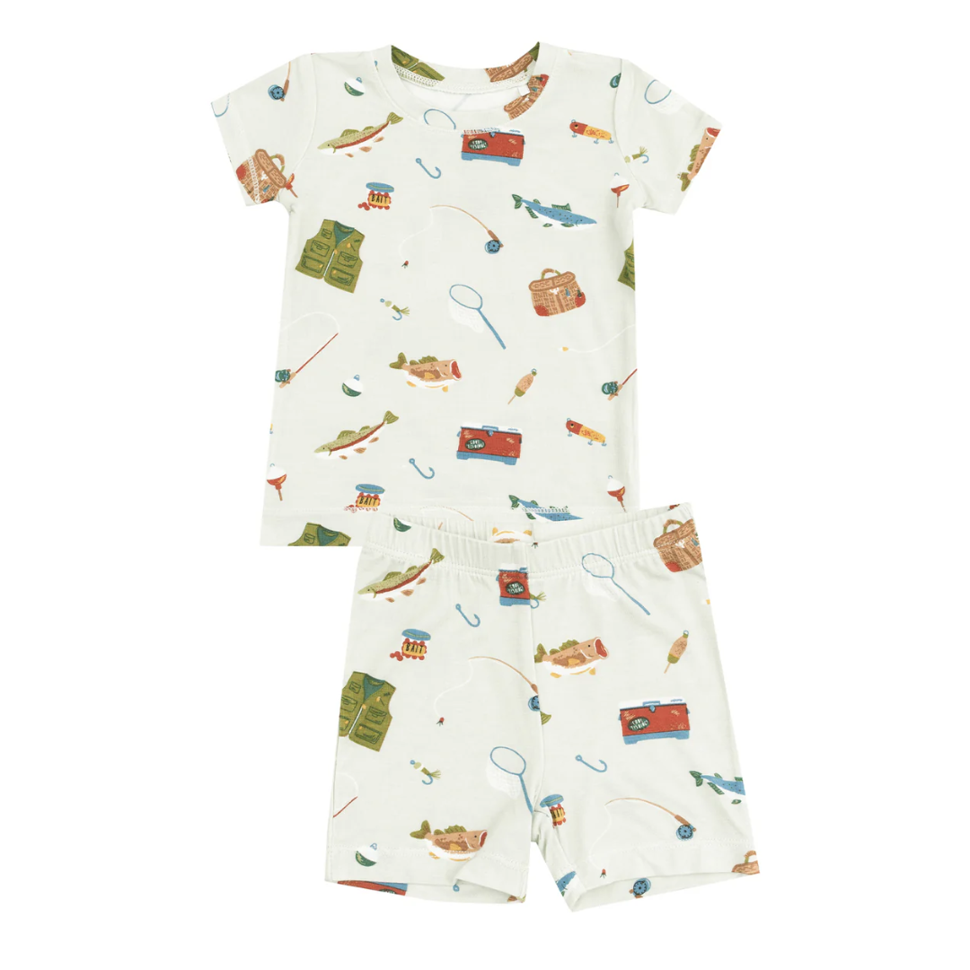 Angel Dear Fishing Things Green Loungewear Short Set