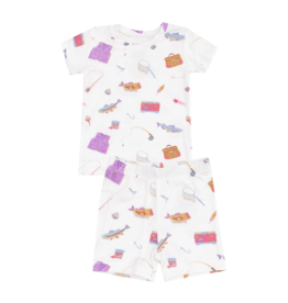 Angel Dear Fishing Things Pink Loungewear Short Set