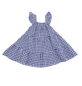 Angel Dear Navy Gingham Twirly Sundress