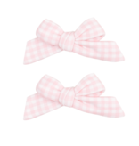 Angel Dear Mini Gingham Pink Golf 2 Pack Hair Bow w/ Clip