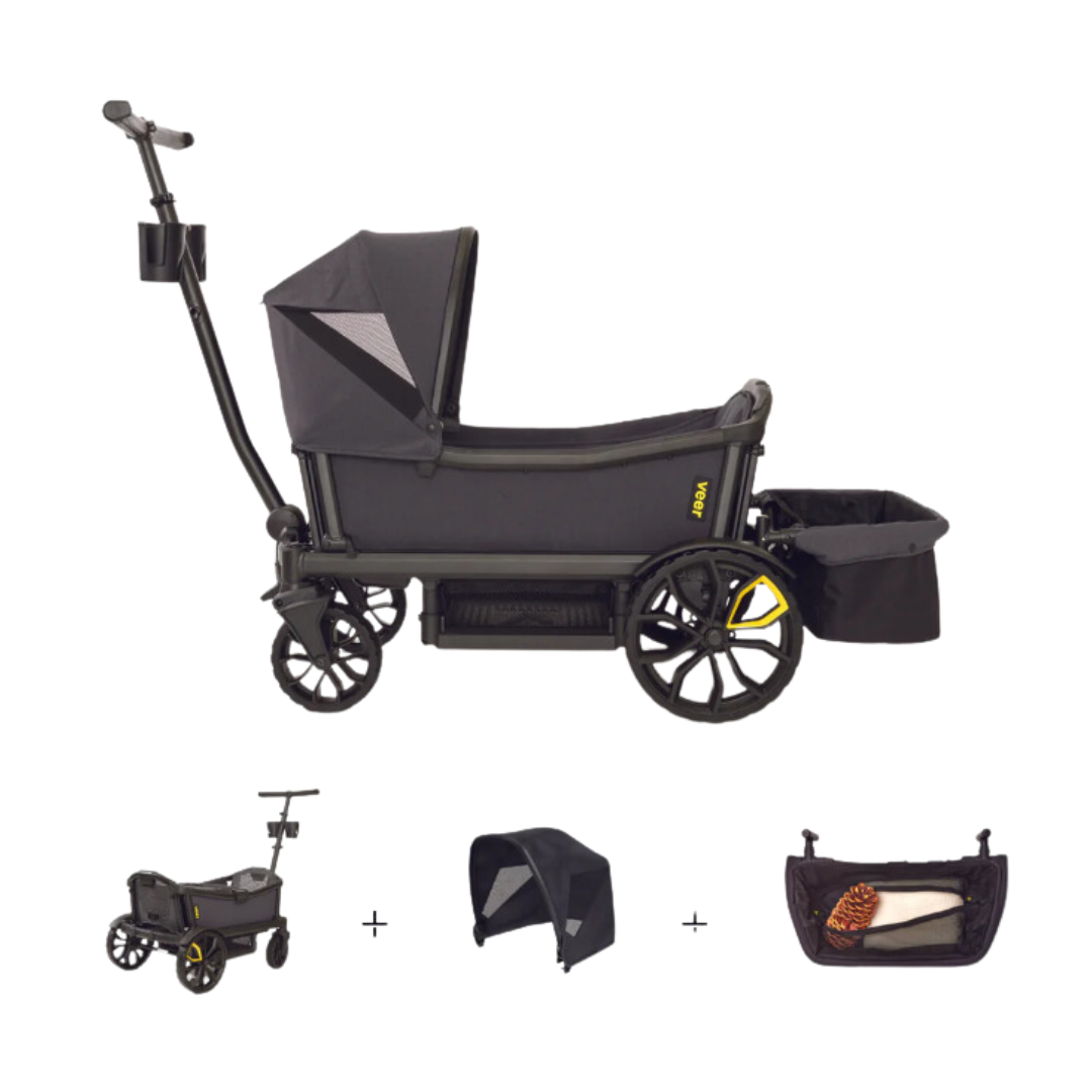 Veer Veer Stroller Wagon Hybrid | Cruiser City XL Wagon | XL Essentials Bundle (Cruiser City XL, Canopy XL, City Basket XL)