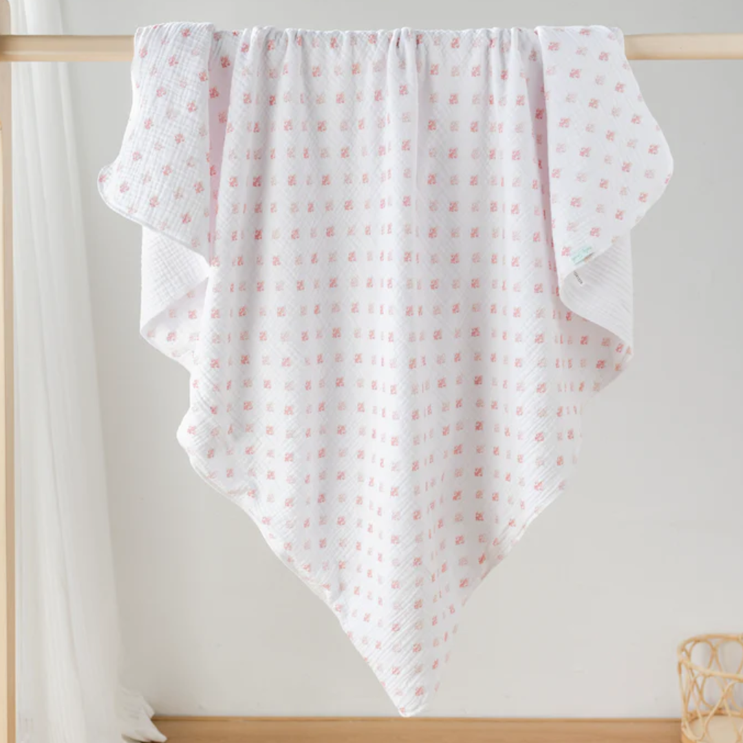 Nola Tawk Fleur De Rose Organic Cotton Muslin Quilt